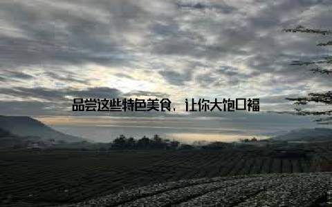 品尝这些特色美食, 让你大饱口福