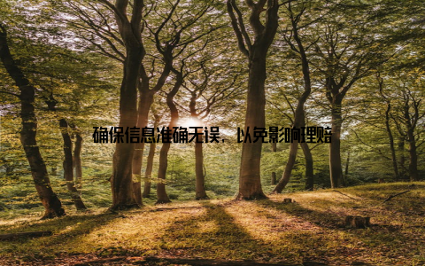 确保信息准确无误, 以免影响理赔