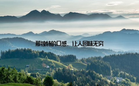 那独特的口感, 让人回味无穷